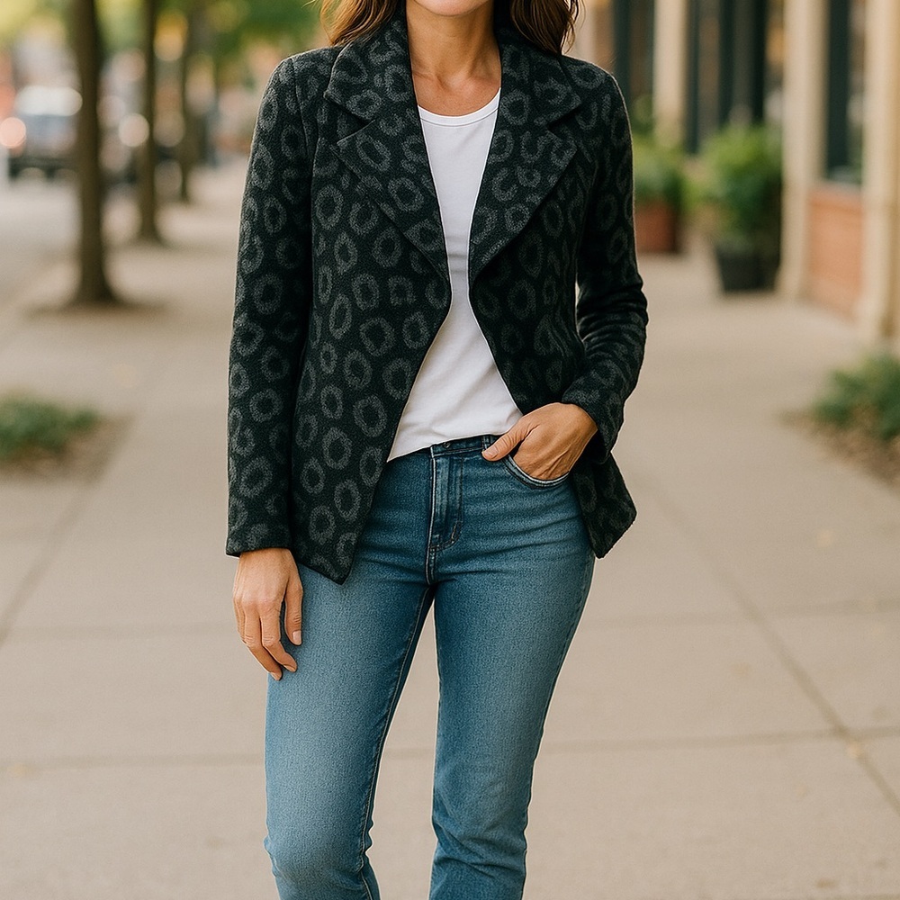 Ricki's Black and Gray Animal Print Blazer
